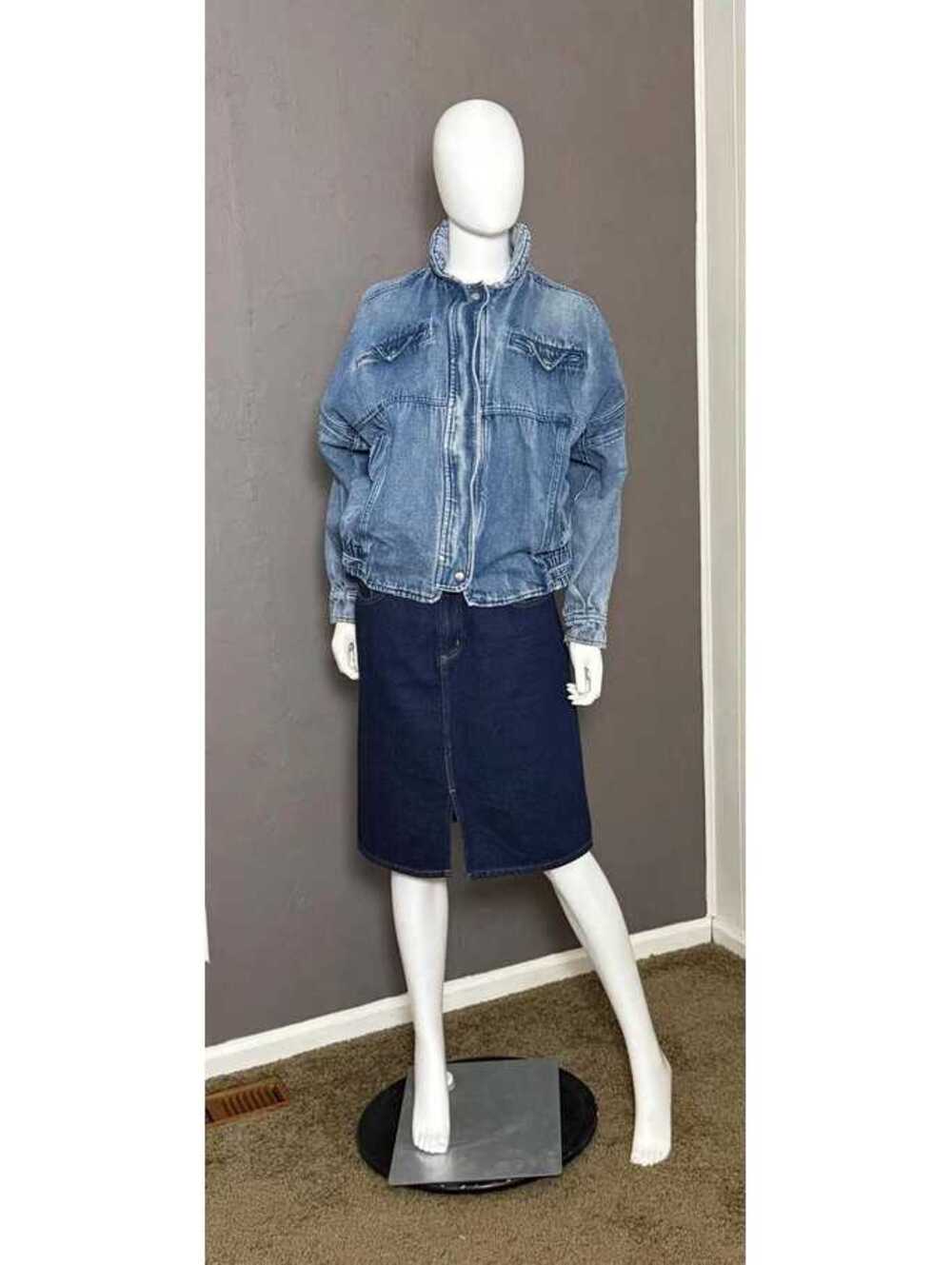 1990's Dark Denim Pencil Skirt by Paris Blues S-M